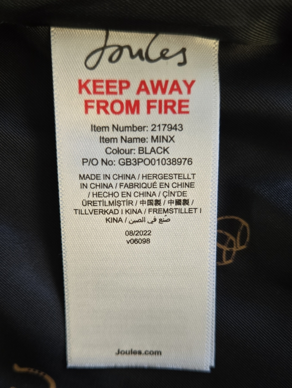 Joules Women's Quilted Sleeveless Vest Jacket - Black. Like new!  Size 18 - Picture 13 of 14